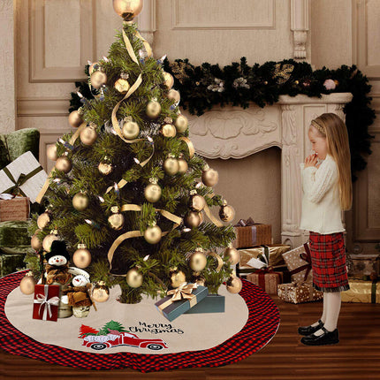 106cm Christmas Hessian Santa In Car Tree Skirt Home Floor Mat Cover Xmas Decor - Zmart Australia
