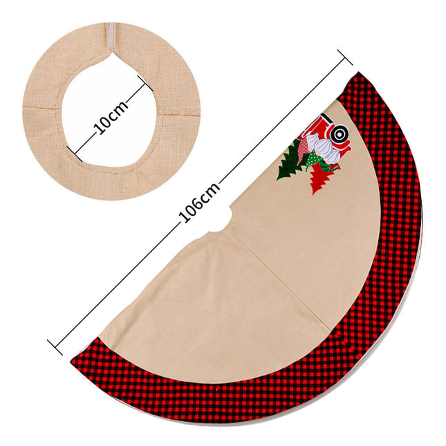 106cm Christmas Hessian Santa In Car Tree Skirt Home Floor Mat Cover Xmas Decor - Zmart Australia