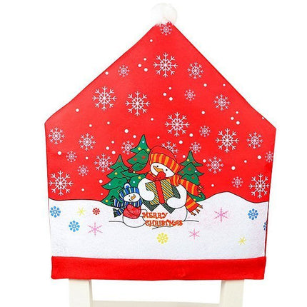10x Christmas Chair Covers Dinner Table Santa Hat Snowman Home Decor Ornaments - Zmart Australia