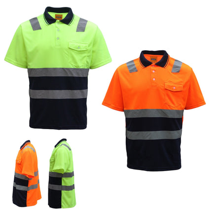 hi-vis-short-sleeve-workwear-shirt-w-reflective-tape-cool-dry-safety-polo-2-tone