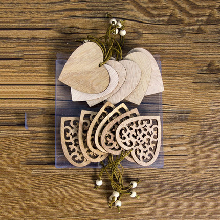 12x Christmas Wooden Tree Pendant Hanging Ornaments Xmas Party Home Craft Decor - Zmart Australia