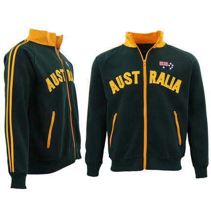 Adult Baseball Zip Up Jacket Australian Australia Day Souvenir Jumper Sweatshirt - Bottle Green