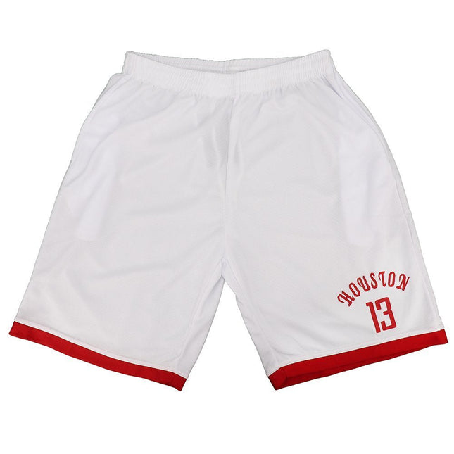 Men's Basketball Sports Shorts Gym Jogging Swim Board Boxing Sweat Casual Pants - White - Houston 13