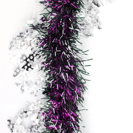 5x 2.5m Christmas Tinsel Xmas Garland Sparkly Snowflake Party Natural Home Decor - Zmart Australia