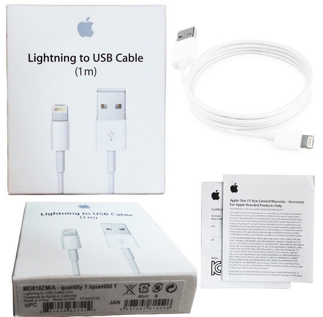 2x 1M Lightning Data Cable Charger iPhone 5 S C 6 7 + iPad - Zmart Australia