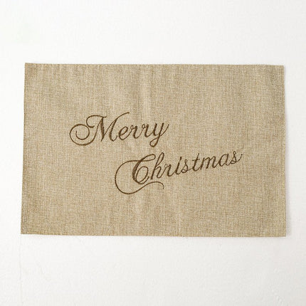 2x Christmas Hessian Burlap Linen Place Mats Dinner Table Ware Runner Xmas Decor - Zmart Australia