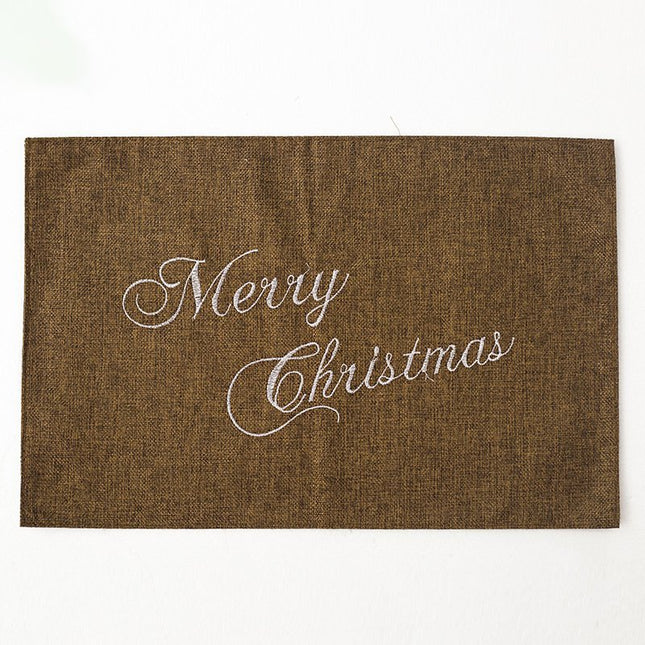 2x Christmas Hessian Burlap Linen Place Mats Dinner Table Ware Runner Xmas Decor - Zmart Australia