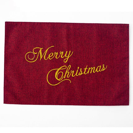 2x Christmas Hessian Burlap Linen Place Mats Dinner Table Ware Runner Xmas Decor - Zmart Australia