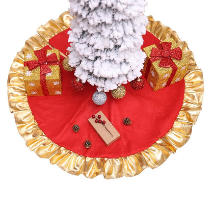 90cm Christmas Premium Tree Skirt w Golden Edge Xmas Base Floor Mat Cover Decor - Zmart Australia