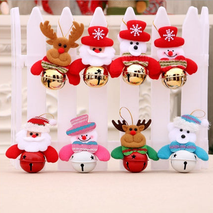 4x Christmas Plush Ornaments w Bell Xmas Tree Wall Door Hanging Party Decoration - Zmart Australia