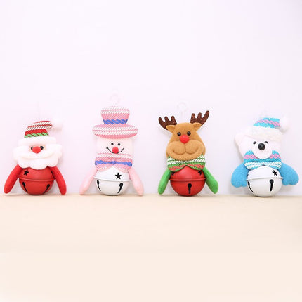 4x Christmas Plush Ornaments w Bell Xmas Tree Wall Door Hanging Party Decoration - Zmart Australia