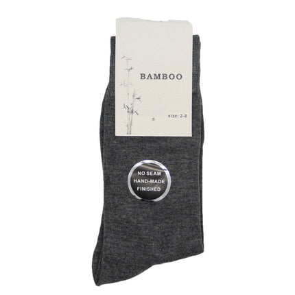 6 Pairs Mens Womens Soft Natural Bamboo Work Business Socks Odor Sweat Resistant - Grey