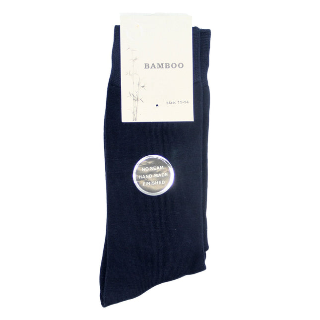6 Pairs Mens Womens Soft Natural Bamboo Work Business Socks Odor Sweat Resistant - Navy