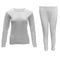 Mens Womens 2PCS SET Merino Wool Top Pants Thermal Leggings Long Johns Underwear - Women's Set - Beige