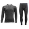 Mens Womens 2PCS SET Merino Wool Top Pants Thermal Leggings Long Johns Underwear - Men's Set - Black