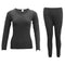 Mens Womens 2PCS SET Merino Wool Top Pants Thermal Leggings Long Johns Underwear - Women's Set - Black