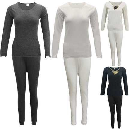 new-womens-2pcs-set-merino-wool-top-pants-thermal-leggings-long-johns-underwear