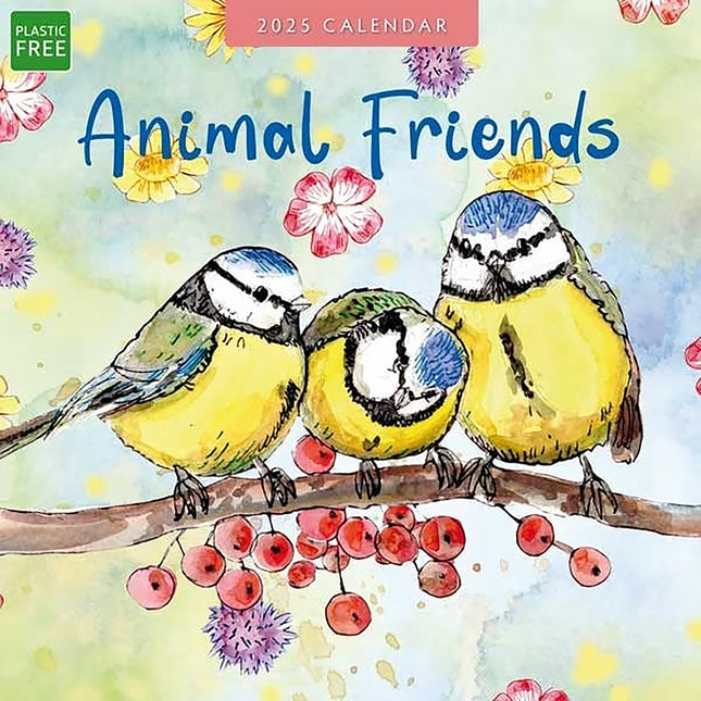 Animal Friends 2025 Square Wall Calendar Animals 16 Months Premium Planner Gift