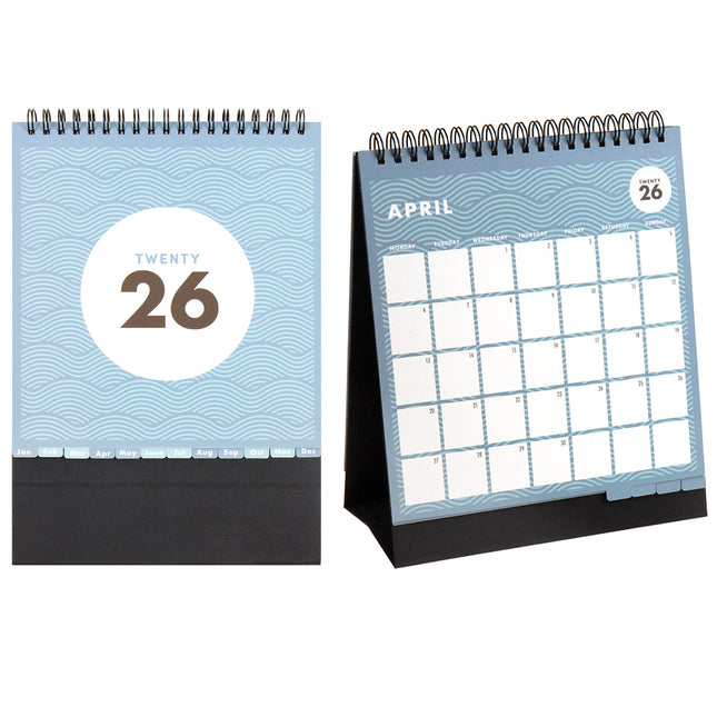 2026 Big Grid Desk Calendar Monthly Flip Standing Desktop Home Office Planner