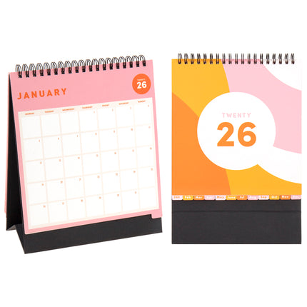 2026 Big Grid Desk Calendar Monthly Flip Standing Desktop Home Office Planner