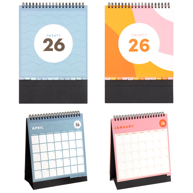 2026 Big Grid Desk Calendar Monthly Flip Standing Desktop Home Office Planner