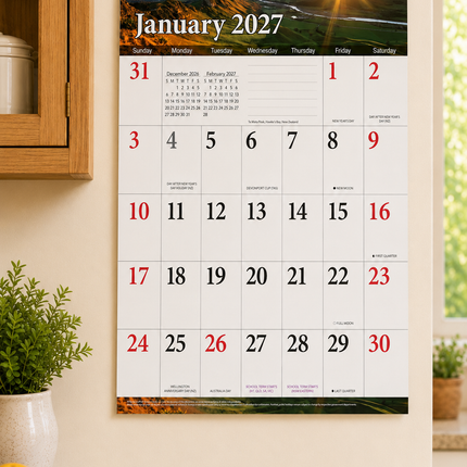 Big Grid - 2027 Rectangle Wall Calendar 13 Months Large Date Boxes Easy Planning image 4
