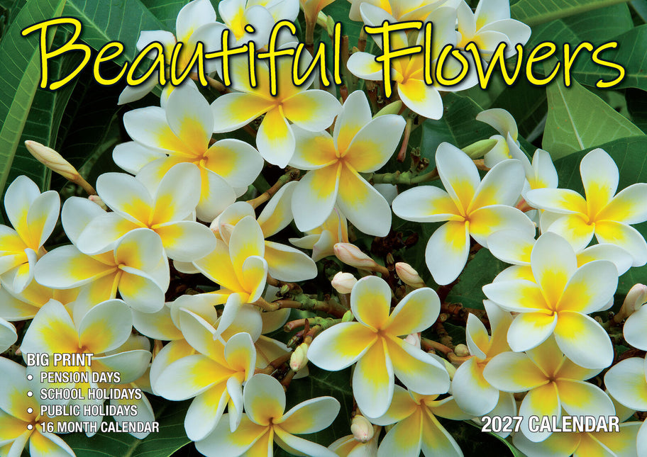 Beautiful Flowers - 2027 Rectangle Wall Calendar 16 Months Floral Art Home Decor image 1