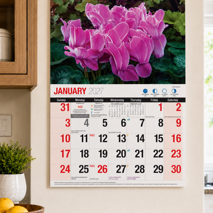 Beautiful Flowers - 2027 Rectangle Wall Calendar 16 Months Floral Art Home Decor image 4