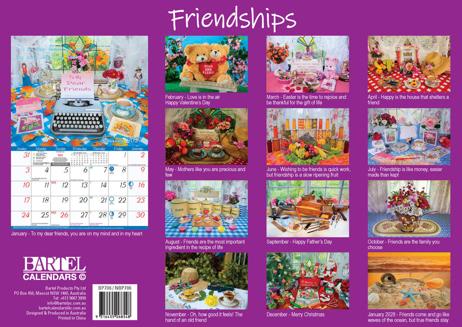 Friendships 2027 Rectangle Wall Calendar 13 Months Planner Celebrate Bonds Gift image 2