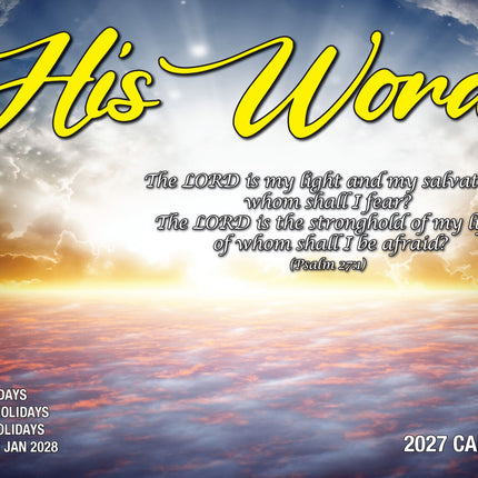 Psalms - 2027 Rectangle Wall Calendar 13 Months Inspirational Bible Verses Gift image 1