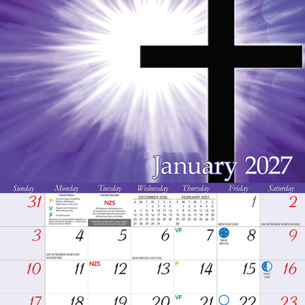 Psalms - 2027 Rectangle Wall Calendar 13 Months Inspirational Bible Verses Gift image 3