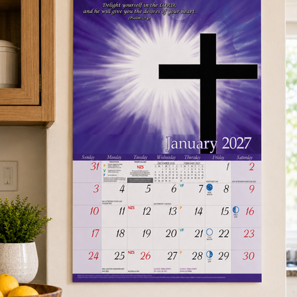 Psalms - 2027 Rectangle Wall Calendar 13 Months Inspirational Bible Verses Gift image 4