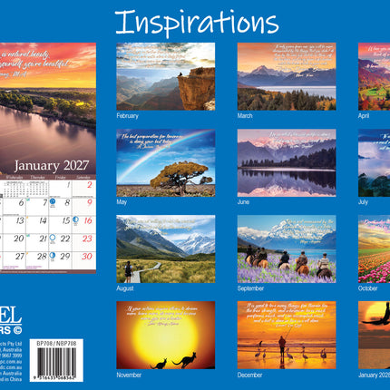 Inspirations - 2027 Rectangle Wall Calendar 13 Months Planner Xmas New Year Gift image 2