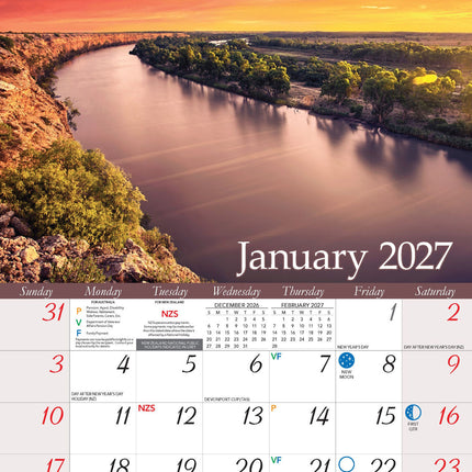 Inspirations - 2027 Rectangle Wall Calendar 13 Months Planner Xmas New Year Gift image 3
