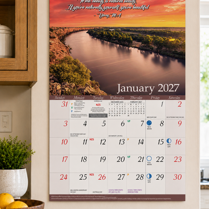 Inspirations - 2027 Rectangle Wall Calendar 13 Months Planner Xmas New Year Gift image 4