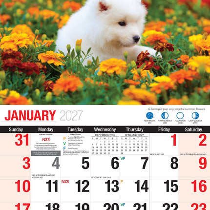 Adorable Dogs 2027 Rectangle Wall Calendar 16 Months Planner Cute Animal Photos image 3