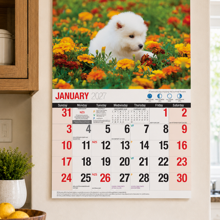 Adorable Dogs 2027 Rectangle Wall Calendar 16 Months Planner Cute Animal Photos image 4