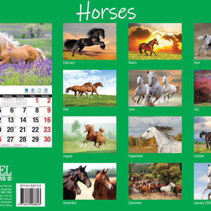 Horses - 2027 Rectangle Wall Calendar 16 Months Animal Pet Planner New Year Gift image 2