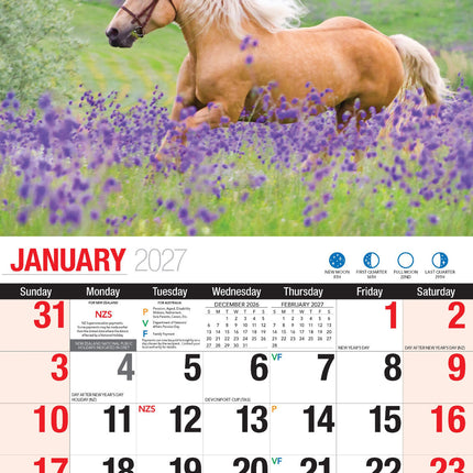 Horses - 2027 Rectangle Wall Calendar 16 Months Animal Pet Planner New Year Gift image 3