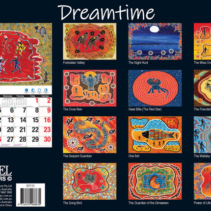 The Dreamtime - 2027 Rectangle Wall Calendar 16 Months Aboriginal Art New Year image 2