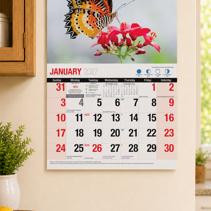 Butterflies - 2027 Rectangle Wall Calendar 16 Months Colorful Butterfly Photos image 4