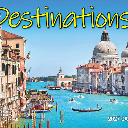 Destinations - 2027 Rectangle Wall Calendar 16 Months Planner Travel Photos Gift image 1