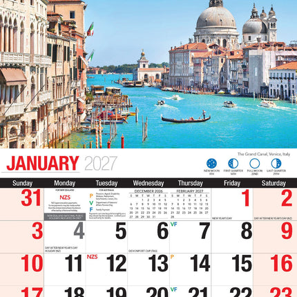 Destinations - 2027 Rectangle Wall Calendar 16 Months Planner Travel Photos Gift image 3