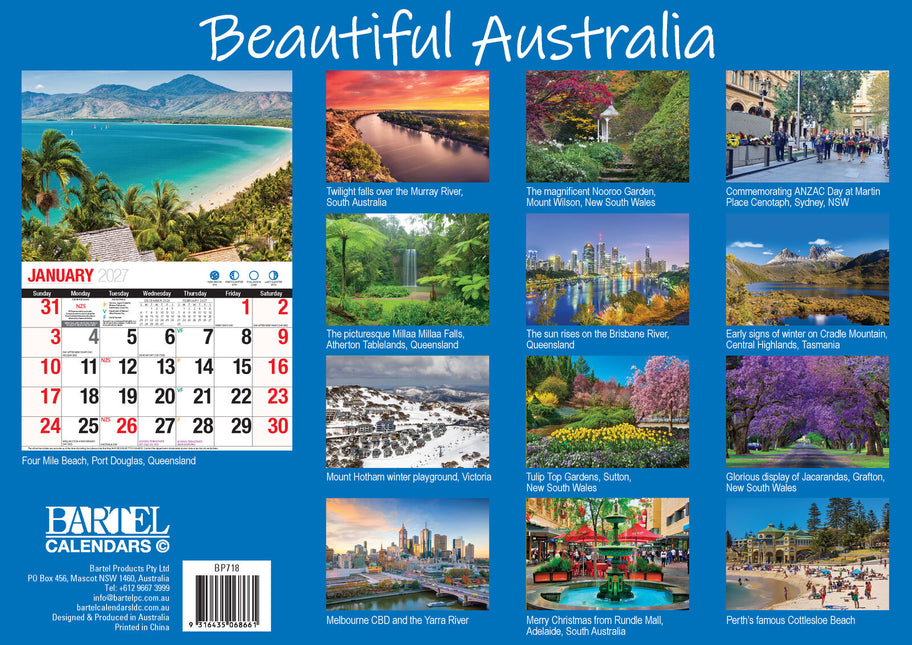 Beautiful Australia - 2027 Rectangle Wall Calendar 16 Months Scenic Landscapes image 2