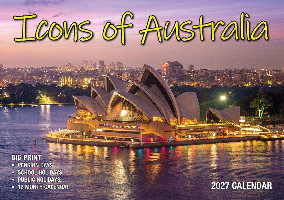 Icons of Australia - 2027 Rectangle Wall Calendar 16 Months Famous Landmarks image 1