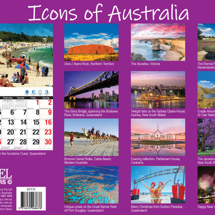 Icons of Australia - 2027 Rectangle Wall Calendar 16 Months Famous Landmarks image 2