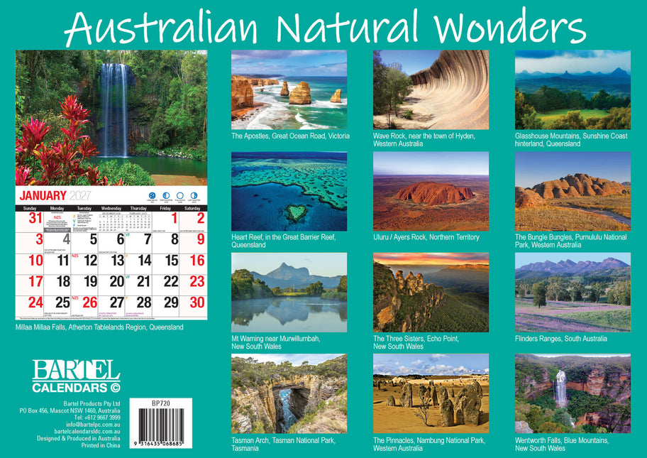 Australian Natural Wonders 2027 Rectangle Wall Calendar 16 Months Planner Photos image 2