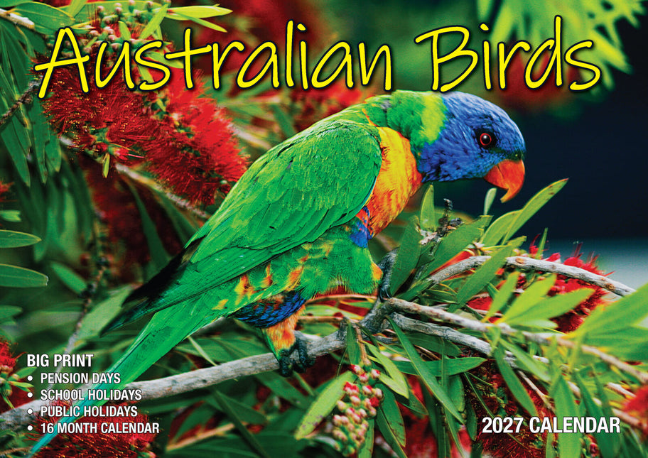Australian Birds - 2027 Rectangle Wall Calendar 16 Months Birdwatching Photos image 1