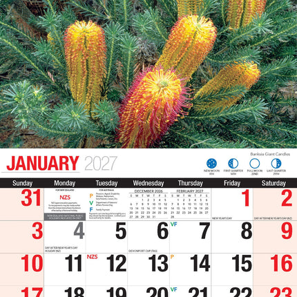 Australian Wildflowers - 2027 Rectangle Wall Calendar 16 Months Floral Flower image 3