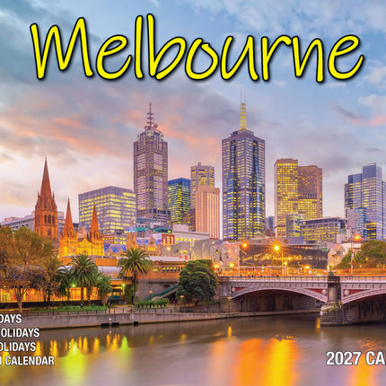 Melbourne - 2027 Rectangle Wall Calendar 16 Months Planner Cityscapes Landmarks image 1